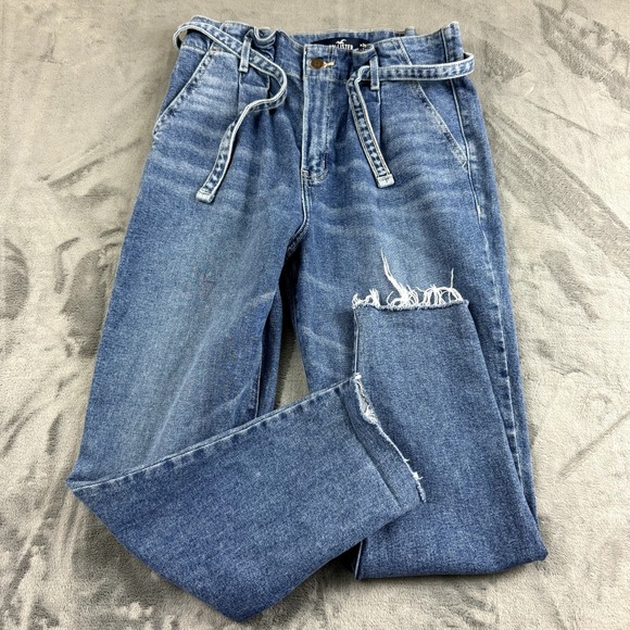 Hollister Denim - Hollister Jeans Womens Size 7 Ultra High Rise Mom Tapered Belted 27" Paper Bag